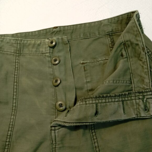Free People Green Pacific Womens Green Cropped Cotton Pants Size 31 - Picture 5 of 11